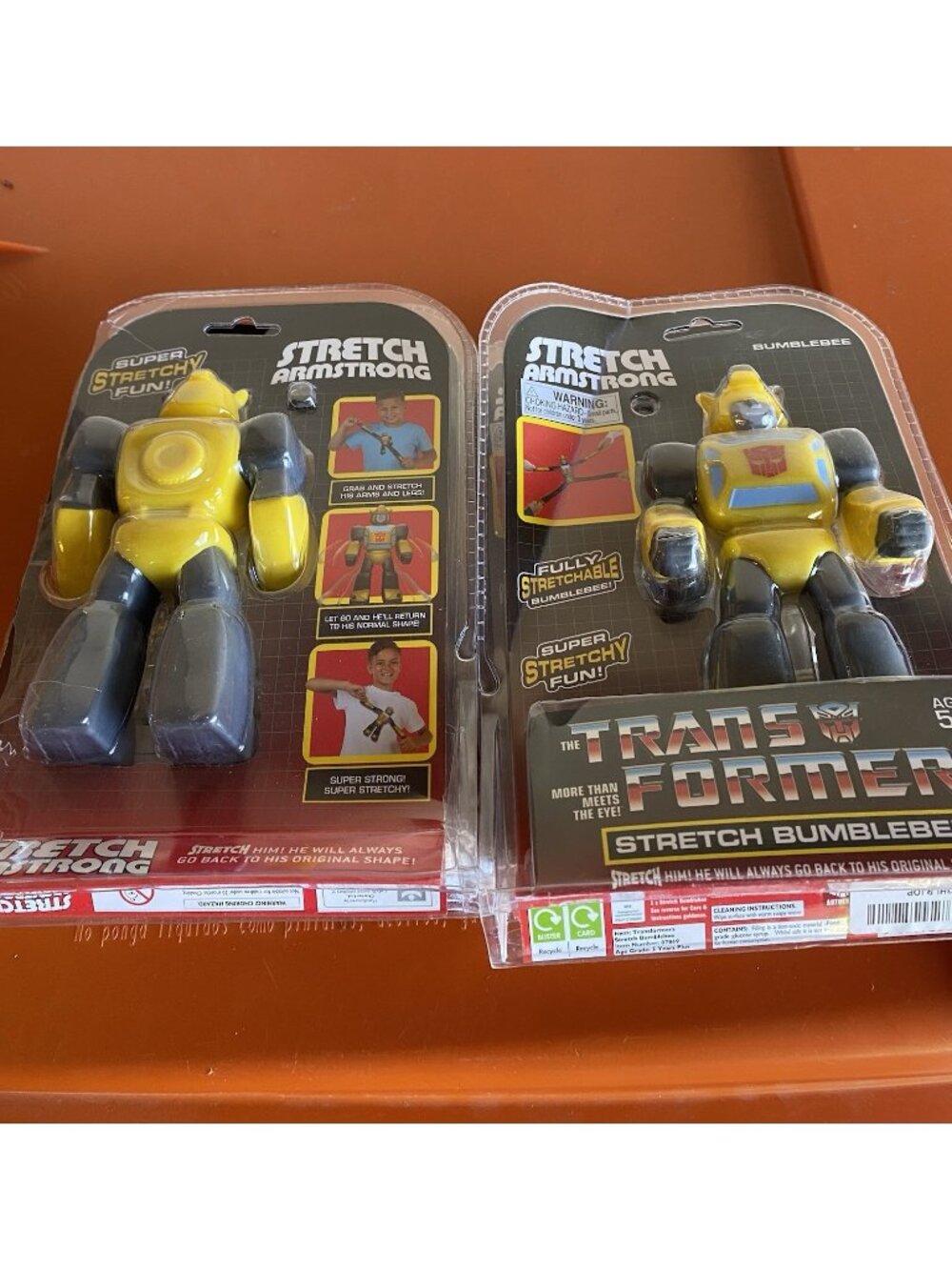 (4) Stretch Armstrong BumbleBee Transformers 6" 2022 Stretchy Hasbro 07869 *New